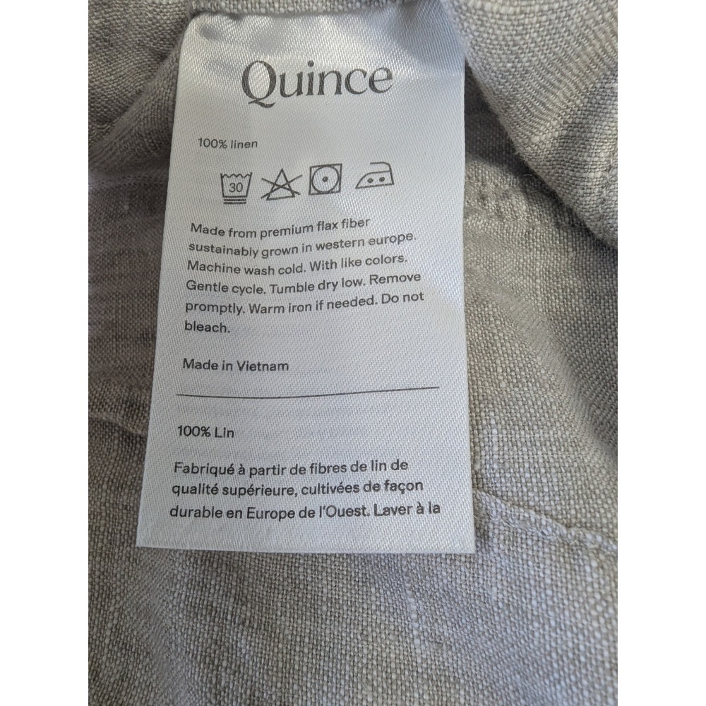 Quince Linen Patch Pocket Wide Leg Pants Womens 8 Flax Beige Minimalist Boho - Picture 5 of 10